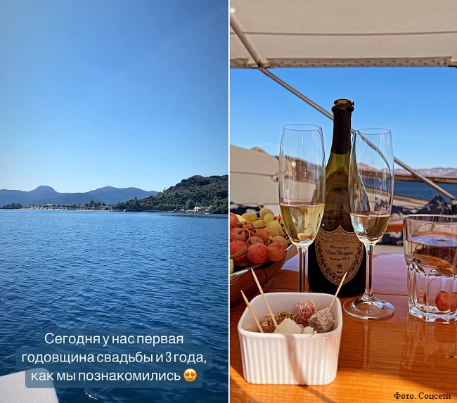 Ольга Орлова отметила годовщину свадьбы на яхте