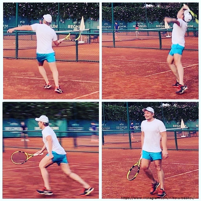 Николай Басков играет в теннис 