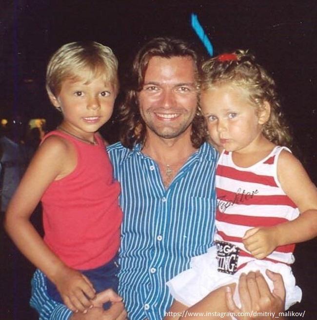 Дмитрий Маликов с племянником и дочерью 