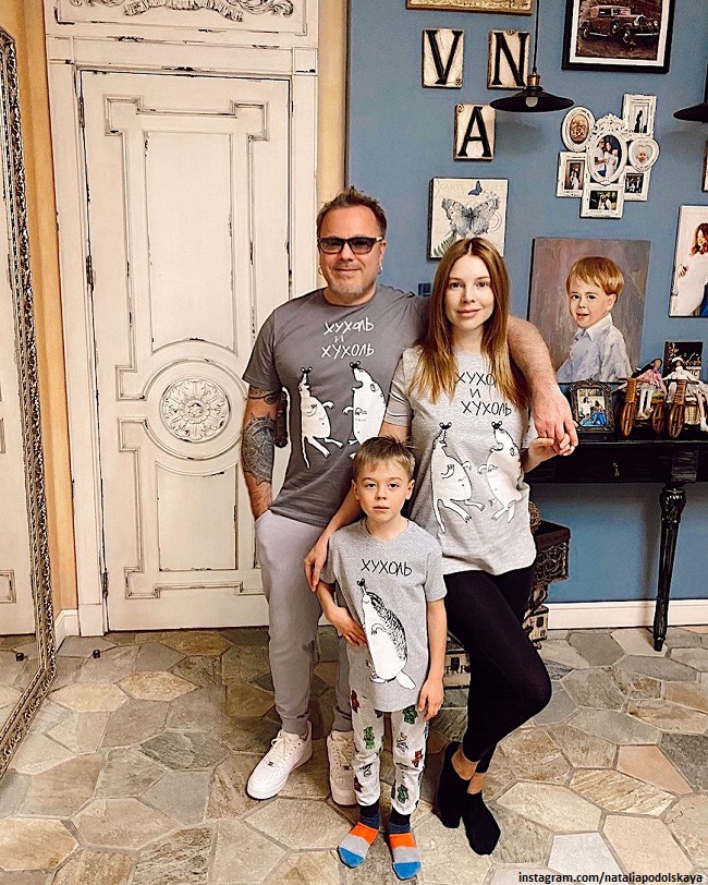 Наталья Подольская с мужем и сыном 